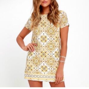 Lulu's Gold Tan Sheath Mini Dress